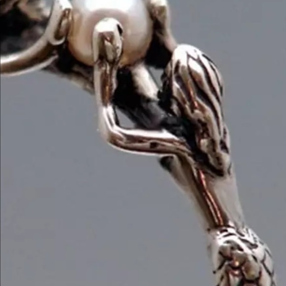 Mermaid ring sterling silver with pearl - Picture 3 of 5